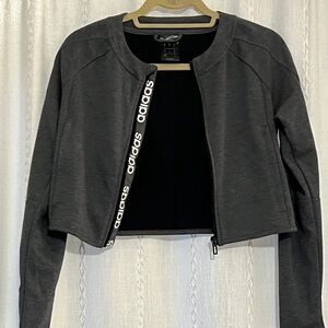 Adidas Women's Grey Cropped Jacket